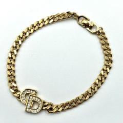 極美品 Dior ディオール ブレスレット CD ロゴ ゴールド 喜平チェーン