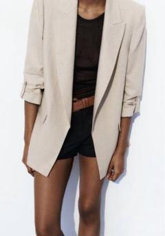 ふじ様限定）ZARA リネンブレンド ロールアップスリーブ