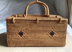 [未使用] バリ島　アタのバスケット　小物入れ　籠　ハンドメイド　救急箱 未使用] バリ島アタのバスケット小物入れ籠ハンドメイド救急箱