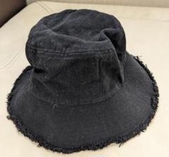 BEAMS HEART バケットハット フリンジエッジ　綿100 ブラック