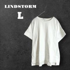 Tシャツ リブ シンプル カジュアル 白 ホワイト L