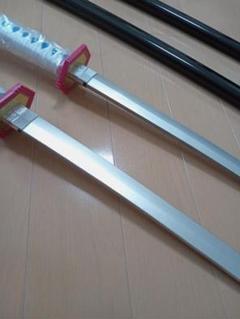 ★最終値下げ！★模造刀　大刀小刀セット中古品　小道具コスプレ 模造刀 黒銀雲 大刀 小刀セット クリーニングクロス付セット