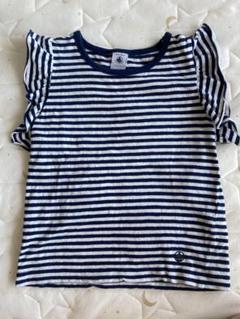 Petit Bateau フリル付きストライプTシャツ 104cm