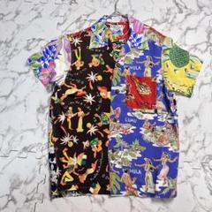 極美品✨ サンサーフ アロハシャツ 半袖 レーヨン 総柄 マルチカラー ハワイ