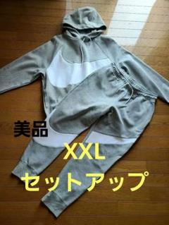 ✨新品✨ナイキ セットアップ ナイロン切替 ビッグスウォッシュ デカロゴ 灰 S 新品 NIKE上下セットアップ XLサイズ 白赤 ナイキ ナイロン