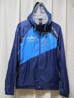 MIZUNO ミズノ ウィンドブレーカー Ｍ フード パーカー 青 紺 ウェア