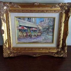 岸本喬夫 油彩画 街角（パリ）カフェの風景 m25756583154_1.jpg?1745732360