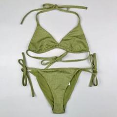 Fendi 幾何学模様 ビキニ 38 FENDI Leopard ZUCCA print stripe mare Bikini Swimsuit Size