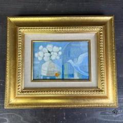 0881 土屋成子 水のシンフォニー 白い花 真作保証 油彩画/M4 0881 土屋成子 水のシンフォニー 白い花 真作保証 油彩画/M4