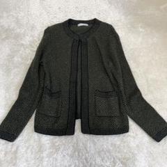 タグ付き未使用　ダーマコレクション　ノーカラージャケット　ウール　大きいサイズ タグ付き未使用ダーマコレクションノーカラージャケットウール