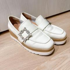 ビジュー付き ローファー　スタッカート　厚底　靴　STACCATO miu系穿搭 ビジュー付き ローファー スタッカート 厚底 靴 STACCATO miu系