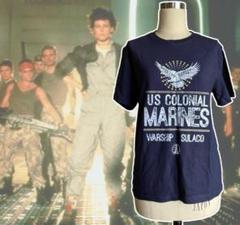 エイリアン2 コロニアル・マリーンズ Tシャツ ネイビー Mサイズ