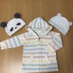ジェラートピケサイズ80〜90パーカーと帽子セット