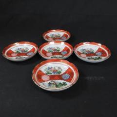 九谷 小皿 5枚 色絵付 金彩 手塩皿 銘々皿 仙人 鶴 明治 九谷 小皿 5枚 色絵付 金彩 手塩皿 銘々皿 仙人 鶴 明治 - メルカリ