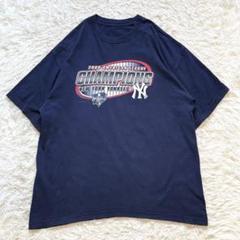 ニューヨークヤンキース 2000年 優勝記念Tシャツ MLB ネイビー 2XL程