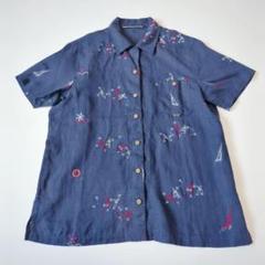 mademoiselle nonnon マドマーゼルノンノ 半袖シャツ 花柄刺繍 2025年最新】Mademoiselle NONNON レディース 半袖 シャツ