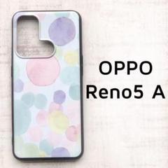 OPPO Reno5A カバー パステル 水玉