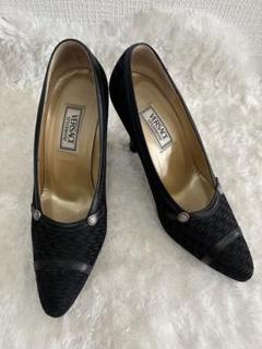 希少❗️ VERSACE ピンヒール　メデューサ　パンプス　ハイヒール　レザー VERSACE メデューサ レザー パンプス ハイヒール ブラック