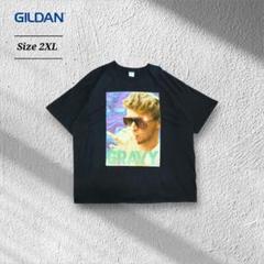 GILDANギルダン半袖Tシャツブラック黒外国人ビッグシルエットゆるだぼ2XL