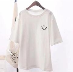 トップス　Tシャツ　白　XL　半袖　にこちゃんTシャツ　大きめ　男女兼用