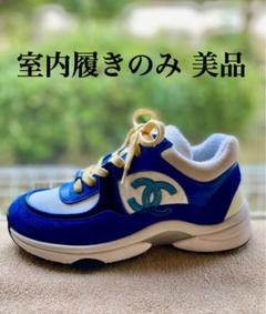 室内履きのみ 美品 シャネル ロゴ ローカット スニーカー CHANEL