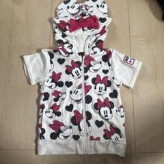BABYDOLLミニーマウス フード付キッズパーカー 半袖100cm