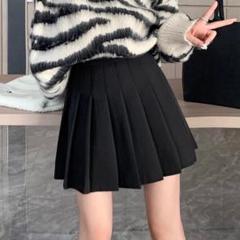 ショート スカート 学生服 制服 ミニスカート 膝上 ブラック プリーツ