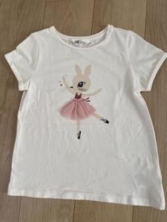 H&M Tシャツ　120サイズ　女の子　白　うさぎ