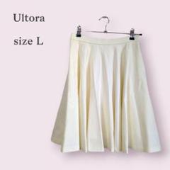 【Ultora】ウルトラ　フレアスカート　清楚　フォーマル　スーツ　オフィス　白