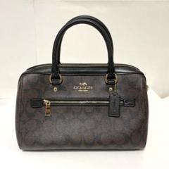 美品 COACH コーチ 83607 シグネチャー PVC×レザー ハンドバッグ コーチ COACH COACH コーチ 83607 手提げミニボストン 2WAY