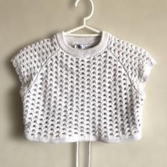 ZARA メッシュ編みクロップドニット S