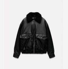 新品未使用 ZARA レザー風オーバーサイズジャケット ZARA オーバーサイズピンストライプ柄ブレザー ジャケット