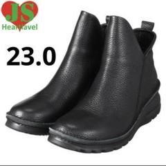 い*み様 【JSハートレーベル】コンフォート　ショートブーツシボ革レザー22.0 JSハートレーベル 撥水ダブルファスナーサマーブーツ 23.5cm