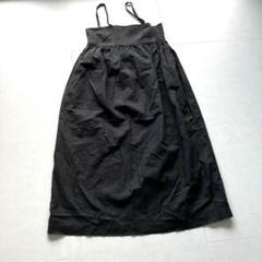 麻混　ユニクロ　キャミワンピース　M 黒