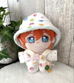 10cmぬい服　12cmぬい服　サロペット　バケットハット　金平糖白A