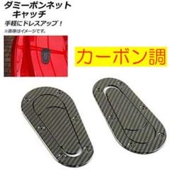 ダミーエアロキャッチ カーボン調 汎用 2個セット ボンネットピン ボンピン