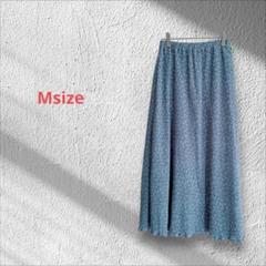 g256　コルザ【M】プリーツスカート/ロング丈/総ゴム/小花柄/楽々