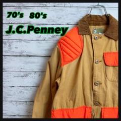 【ヴィンテージ】70s80sJCPenny バイカラーハンティングジャケット蛍光