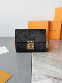 【美品/箱付き】LOUIS VUITTON ブラック 三つ折り財布