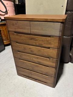 国産 Sankou Furniture ハイチェスト6段 天然木幅90cm 美品