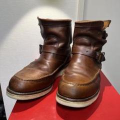 チペワ chippewa ブラウン レザー モックトゥ エンジニアブーツ - メルカリ