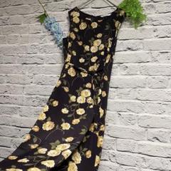 【超美品】Elanfrere 花柄 ロング ワンピース ネイビー フローラル