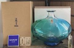 津軽ビードロ 秋村 実作 花瓶 展示品 カメイガラス 外箱付き