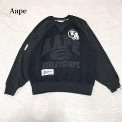 エーエイプ　ビッグロゴスウェット(M)ワッペン　ストリート　Vガゼット　個性派