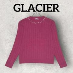 GLACIER ビジュー付きニット 長袖セーター トップス (М) パープル系