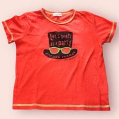 子供服　Tシャツ　黄色　昭和レトロ　ポップ　キッズ　古着　ヴィンテージ
