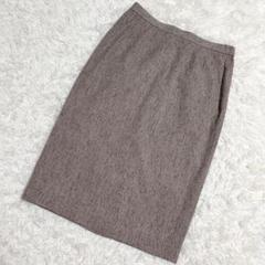 JOURDAN✨美品　タイトスカート　シルク　後ろスリット　ブラウン　（L）