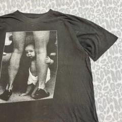 フォトTシャツ 古着 モノクロ 袖裾シングルステッチ