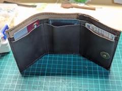 レザークラフト　ブラウン レザー ミニ財布