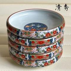 おまとめ2点 有田焼 元禄古伊万里 清秀 絢爛豪華 色絵金彩 大鉢 他1点 有田焼 清秀窯 金彩古伊万里 鉄鉢揃 5枚セット 小皿 小鉢 深皿